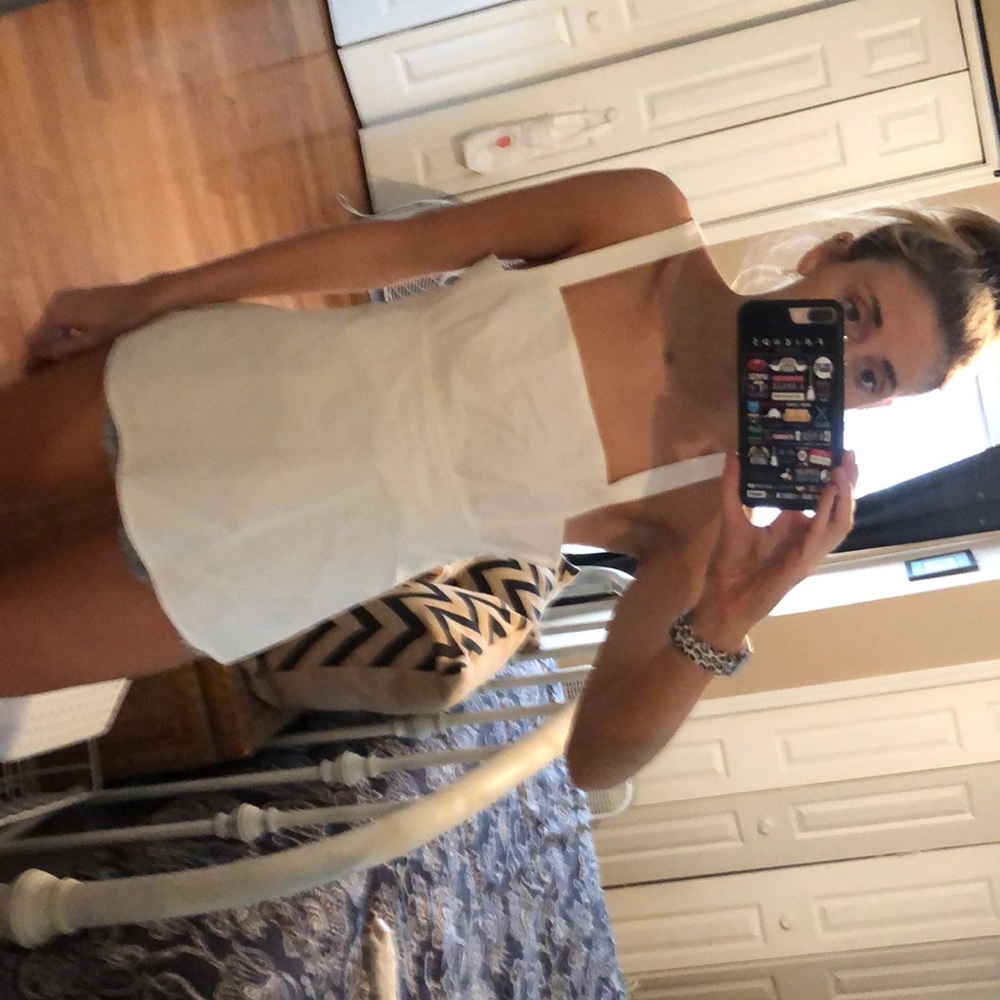 White peplum top